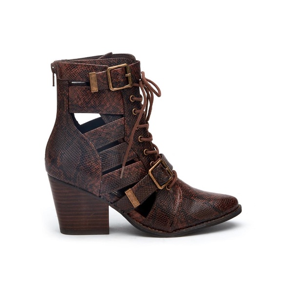 COPY - Matisse Getty Mid-Calf Snakeskin Booties - Picture 1 of 4